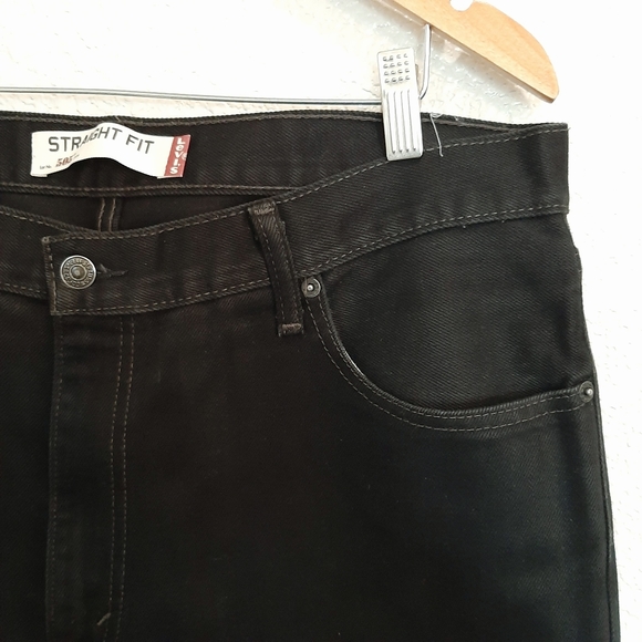 Levi's 505 Black Straight Fit Jeans Size 36 X 30 - Picture 5 of 14